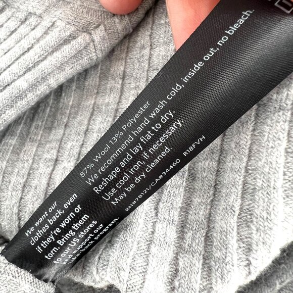 Eileen Fisher Gray Ribbed Wool Blend Sweater Size Medium - Picture 10 of 11